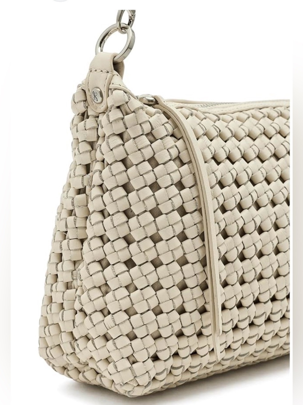 HOBO Leather Avon Shoulder Bag in Woven Leather - Whitecap EUC!